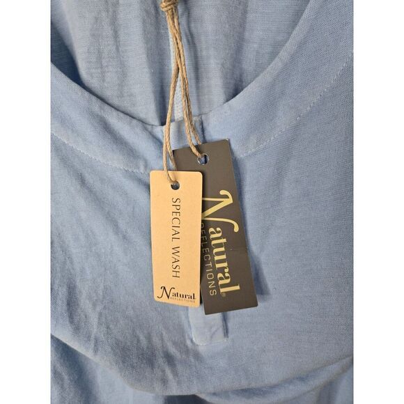 Natural Reflections  Women's Chambray Blue Snap Henley Tank Top Size Small NWT - Picture 9 of 10
